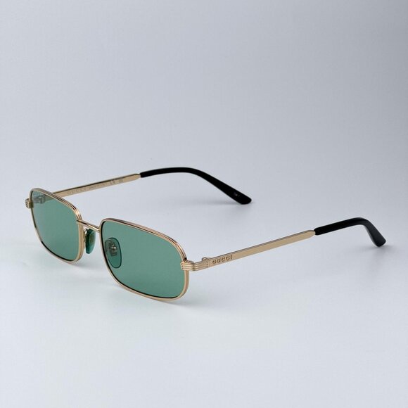 Gucci GG1457S 005 Men BRAND NEW Sunglasses Gold Green Rectangle - Picture 4 of 13